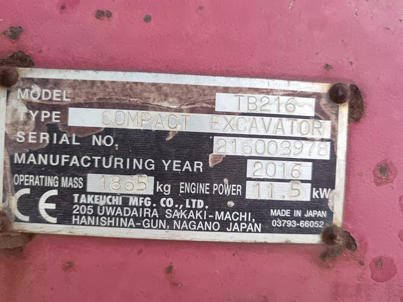 Takeuchi TB216 - Image 5