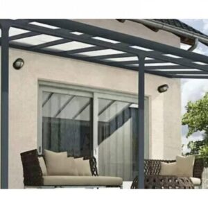 Terasztető 3 x 5,46M, Polikarbonát, LED Antracit